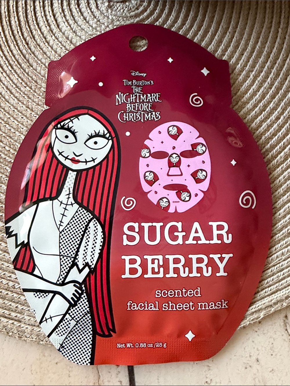 Disney The Nightmare Before Christmas Sugar Berry Facial Sheet Mask - Red/Pink